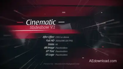 Cinematic Slideshow V.1 Video Displays template preview
