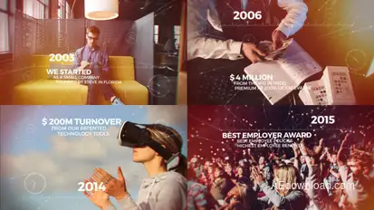 Cinematic Timeline Slideshow Video Displays template preview