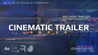 Cinematic Trailer Titles template preview