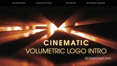 Cinematic Volumetric Logo Intro Logo Stings template preview
