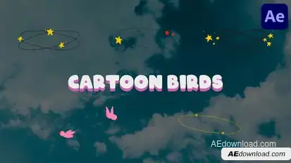 Circling Cartoon Birds for After Effects Elements template preview