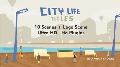 City Life Titles Titles template preview