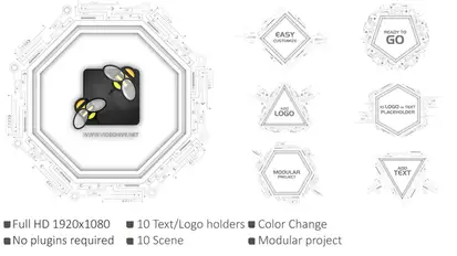 Clean Geometric HUD title Titles template preview
