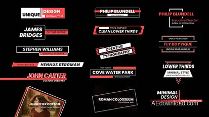 Clean Lower Thirds Elements template preview