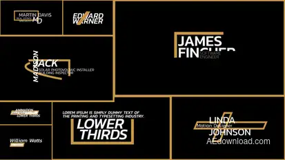 Clean Lower Thirds  AE Elements template preview