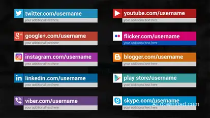 Clean Minimal Social Media Lower Thirds Elements template preview