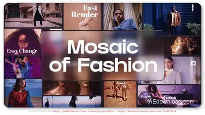 Clean Mosaic Fashion Promo broadcast-packages template preview