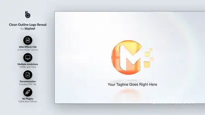 Clean Outline Logo Reveal Logo Stings template preview