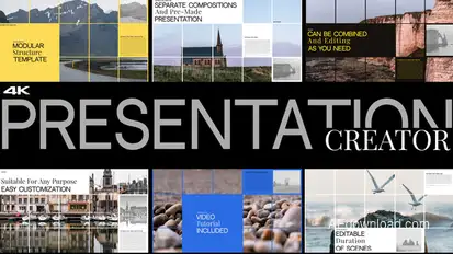 Clean Presentation Creator Video Displays template preview
