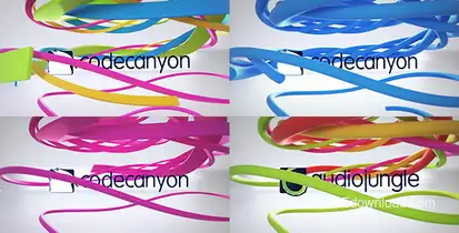 Clean Ribbon Logo Reveal Logo Stings template preview