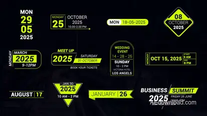 Clean Time & Date Titles Titles template preview