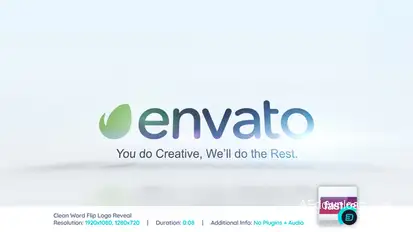 Clean Word Flip Logo Reveal Logo Stings template preview