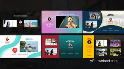 Clean Youtube End Screens Video Displays template preview
