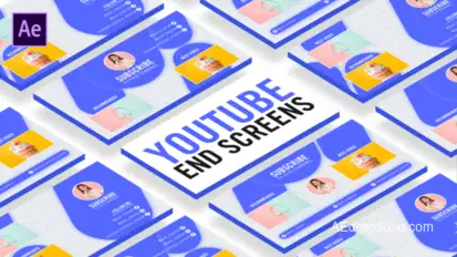 Clean Youtube End Screens broadcast-packages template preview