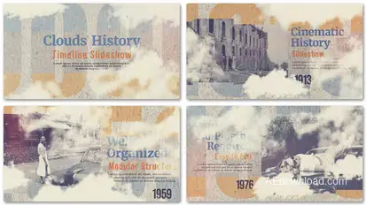 Clouds History Timeline Slideshow Openers template preview