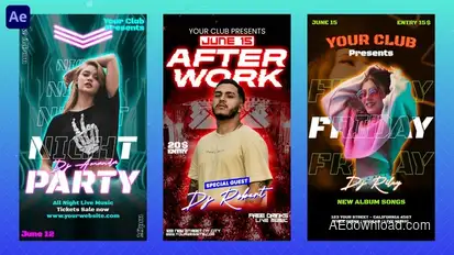 Club Flyer Instagram Reels Openers template preview