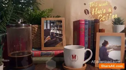 Coffee and books slideshow Openers template preview