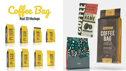 Coffee Bag Real 3D Mockups Product Promo template preview