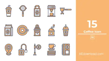 Coffee Icon After Effect Elements template preview