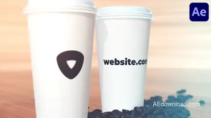 Coffee Mockup for After Effects Logo Stings template preview