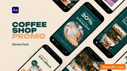 Coffee Shop Promo Stories Pack Product Promo template preview
