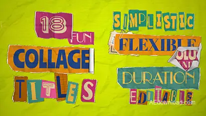 Collage and Paper Titles Titles template preview