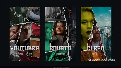 Collage Elements Paper Stories broadcast-packages template preview