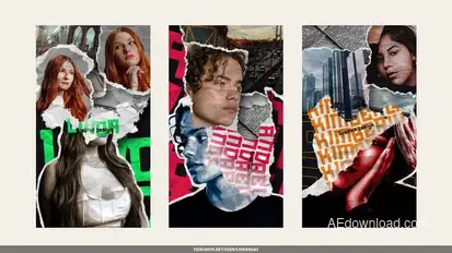 Collage Elements Paper Stories broadcast-packages template preview