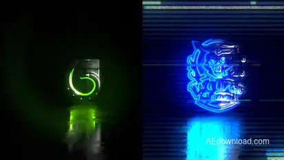 Color Glitch Logo Reveal Logo Stings template preview