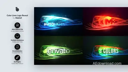 Color Lines Logo Reveal Logo Stings template preview