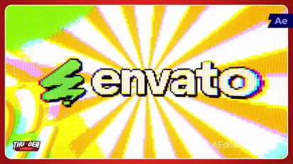 Color Pop Glitch Logo Reveal Logo Stings template preview