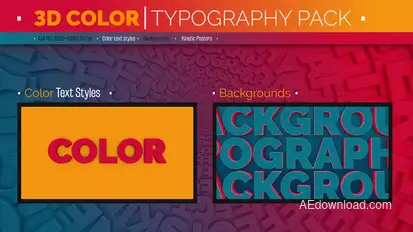 Color Typography | 3D Text Titles template preview
