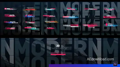 Colored Stripes Lower Thirds Elements template preview