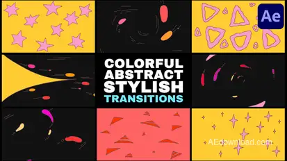 Colorful Abstract Stylish Transitions | After Effects Elements template preview
