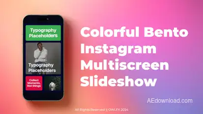 Colorful Bento Instagram Multiscreen Slideshow Openers template preview
