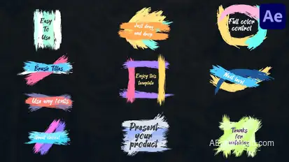 Colorful Brush Strokes Titles for After Effects Titles template preview