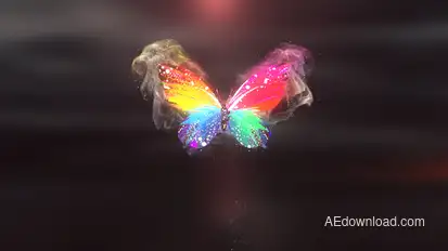 Colorful Butterfly Logo Reveal 4K Logo Stings template preview