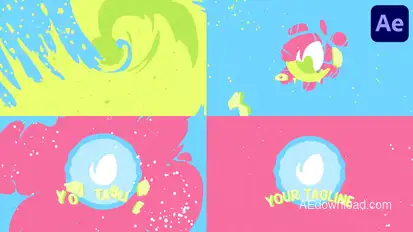 Colorful Cartoon Liquid Logo for After Effects Logo Stings template preview