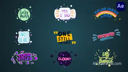 Colorful cartoon titles & lower thirds #2 [After Effects] Titles template preview