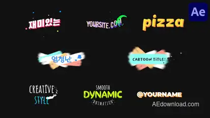 Colorful Dynamic Titles for After Effects Titles template preview