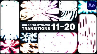 Colorful Dynamic Transitions for After Effects Elements template preview