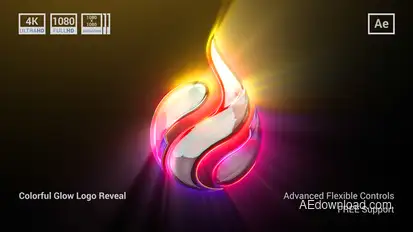 Colorful Glow Logo Reveal Video Displays template preview