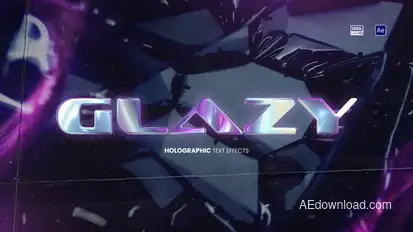 Colorful Holographic Text Titles template preview