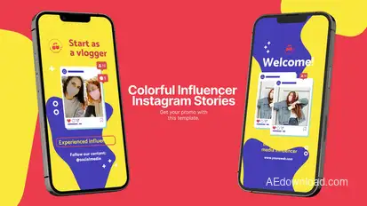 Colorful Influencer Instagram Stories Openers template preview
