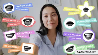 Colorful Lips Titles Titles template preview