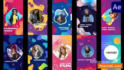 Colorful Liquid Stories Slideshow | After Effects Openers template preview