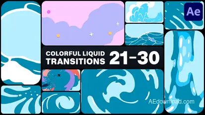 Colorful Liquid Transitions for After Effects Elements template preview
