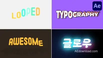 Colorful Looped Typography for After Effects Titles template preview
