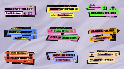 Colorful Lower Thirds Titles template preview