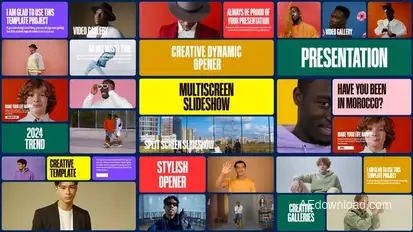 Colorful Multiscreen Slideshow | Beautiful Opener Video Displays template preview